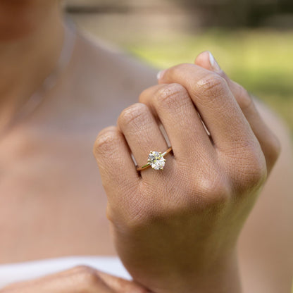 Marquise Shaped Three Stone Lab Grown Diamond Engagement Ring