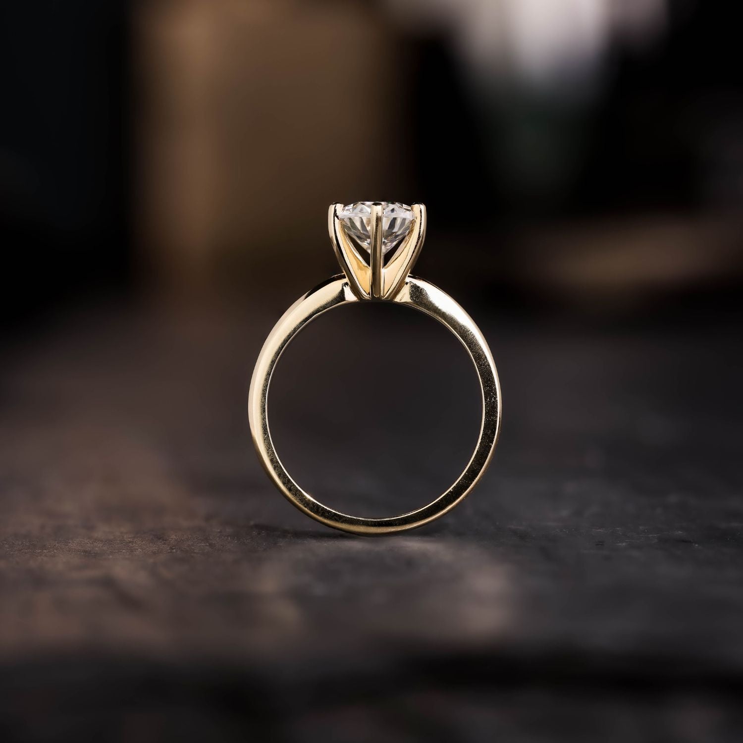 Marquise Shaped Three Stone Lab Grown Diamond Engagement Ring