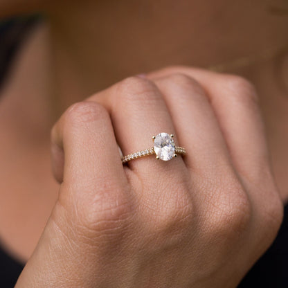 Marquise Shaped Three Stone Lab Grown Diamond Engagement Ring