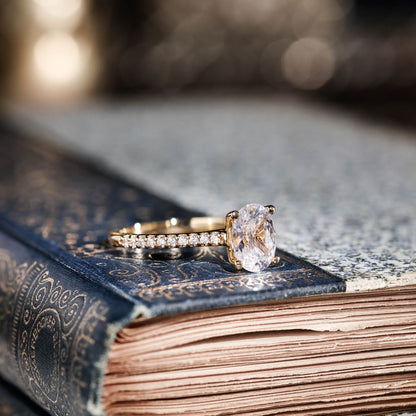 Marquise Shaped Three Stone Lab Grown Diamond Engagement Ring