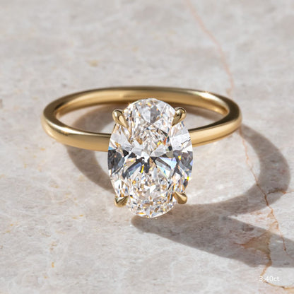 Marquise Shaped Three Stone Lab Grown Diamond Engagement Ring