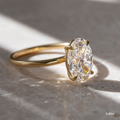 Marquise Shaped Three Stone Lab Grown Diamond Engagement Ring