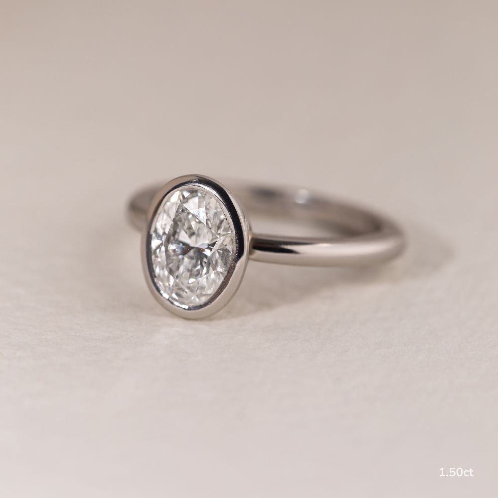 Marquise Shaped Three Stone Lab Grown Diamond Engagement Ring