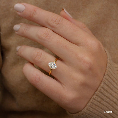 Marquise Shaped Three Stone Lab Grown Diamond Engagement Ring