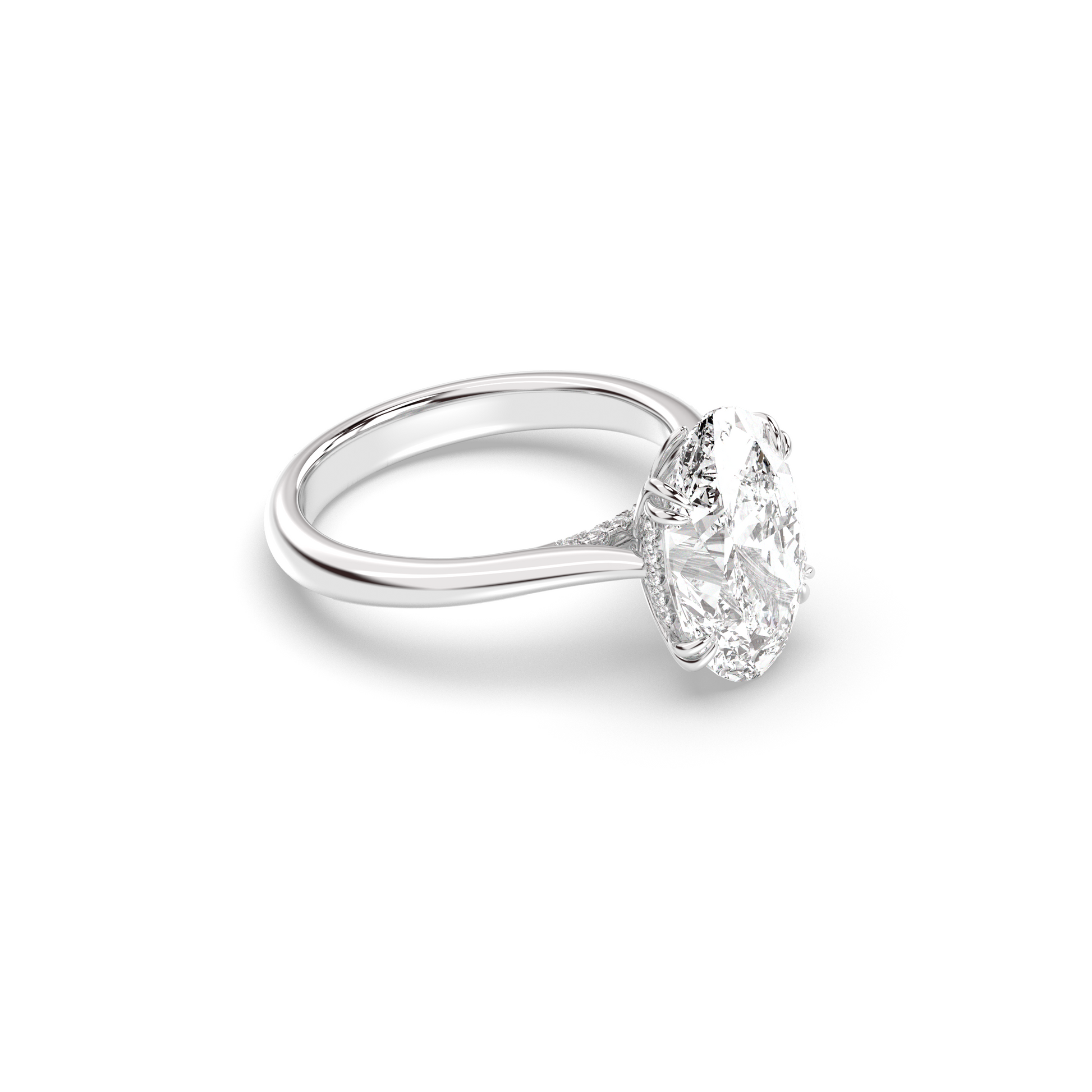 Marquise Shaped Three Stone Lab Grown Diamond Engagement Ring