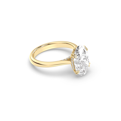 Marquise Shaped Three Stone Lab Grown Diamond Engagement Ring