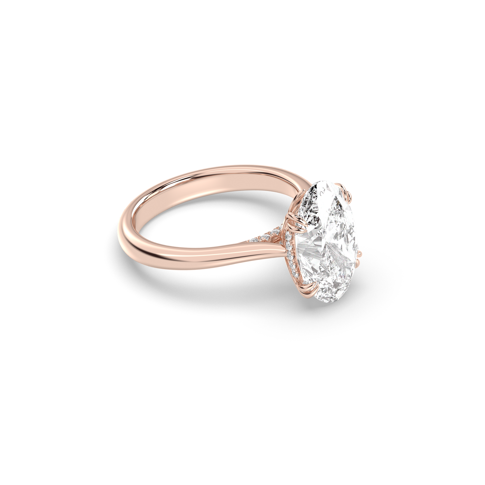 Marquise Shaped Three Stone Lab Grown Diamond Engagement Ring