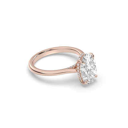 Marquise Shaped Three Stone Lab Grown Diamond Engagement Ring