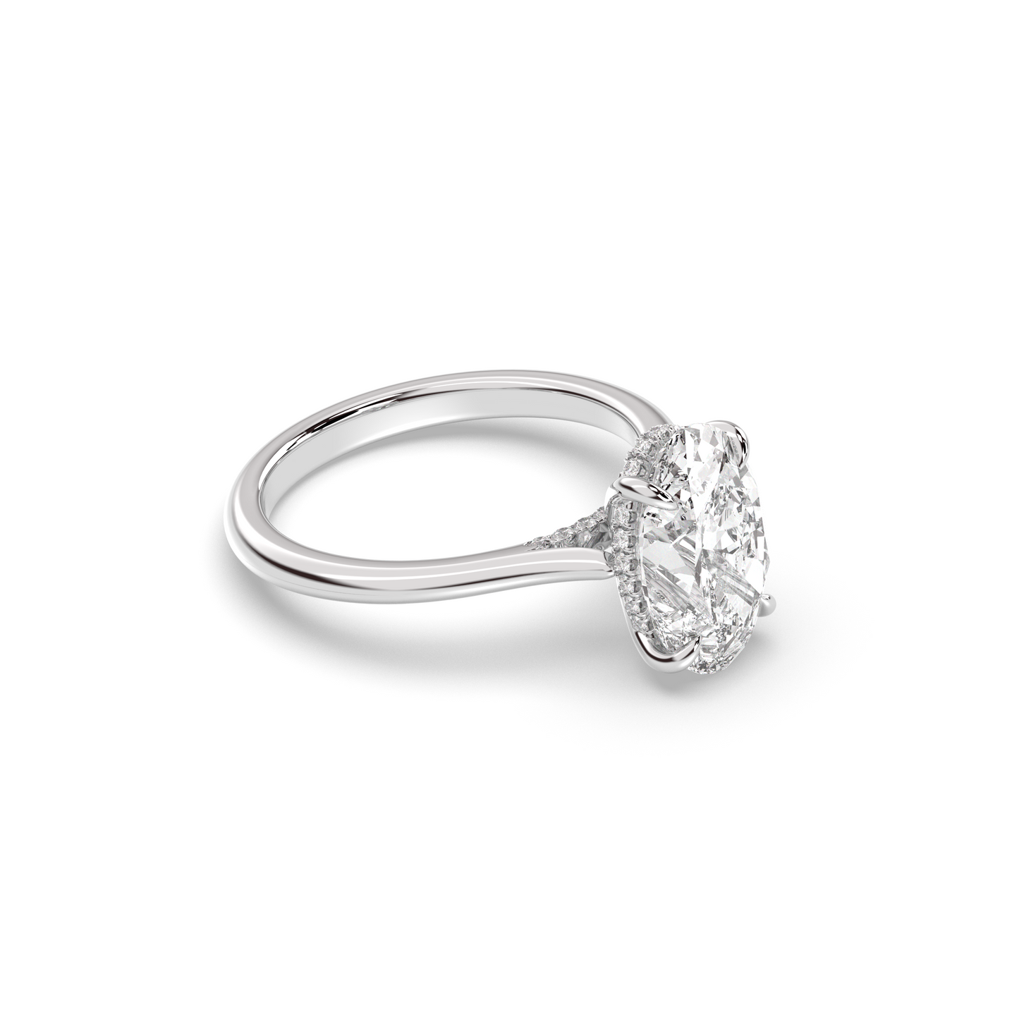 Marquise Shaped Three Stone Lab Grown Diamond Engagement Ring