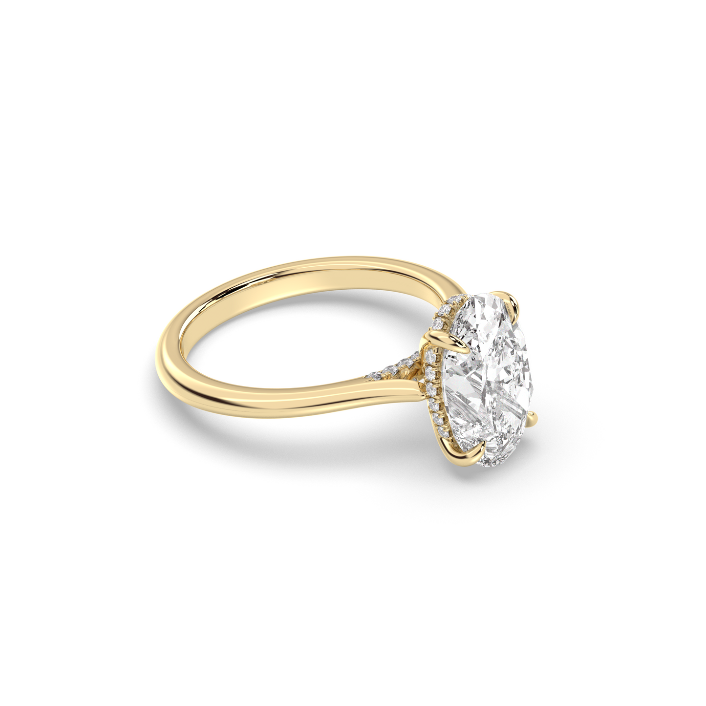 Marquise Shaped Three Stone Lab Grown Diamond Engagement Ring