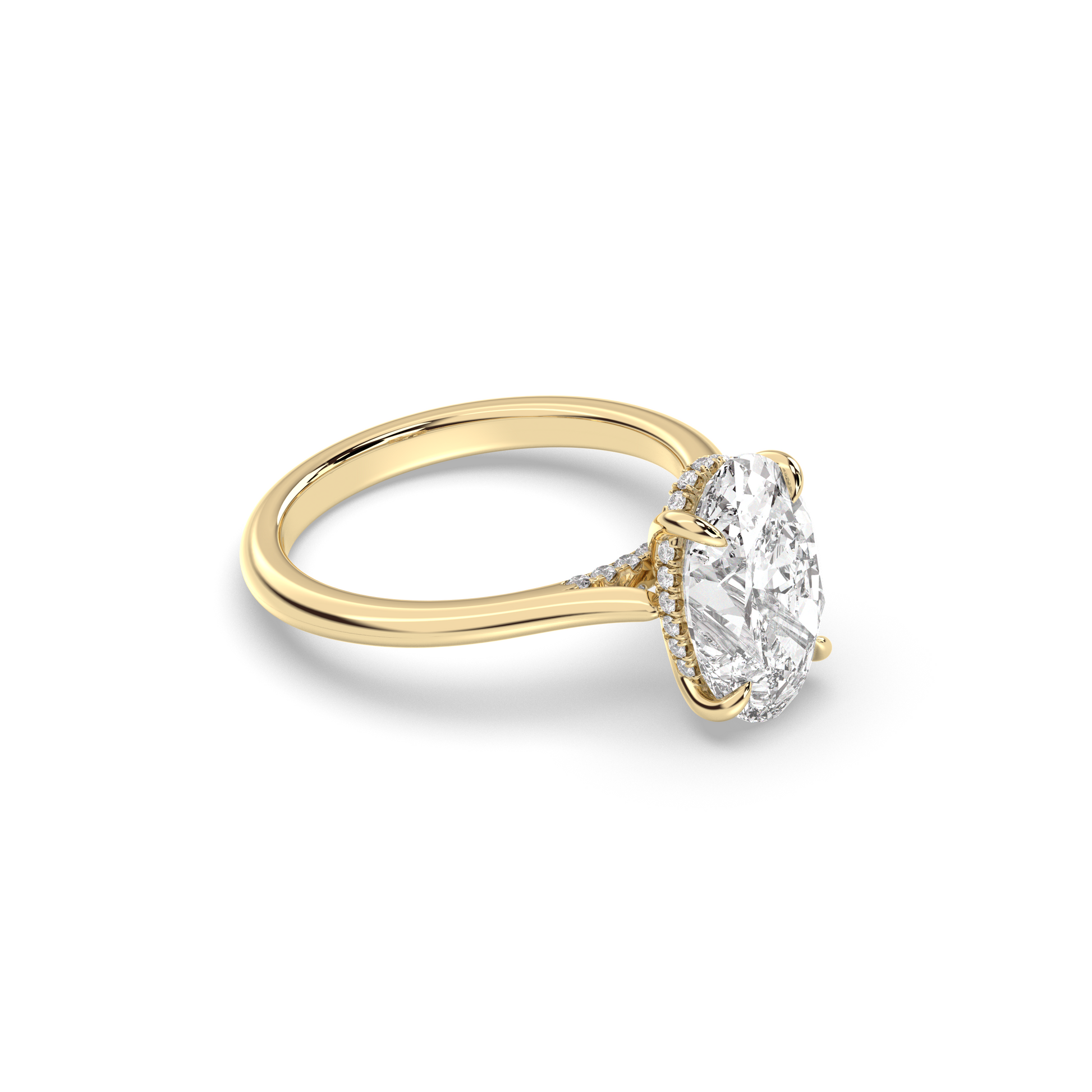 Marquise Shaped Three Stone Lab Grown Diamond Engagement Ring