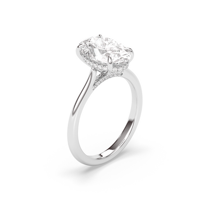Marquise Shaped Three Stone Lab Grown Diamond Engagement Ring