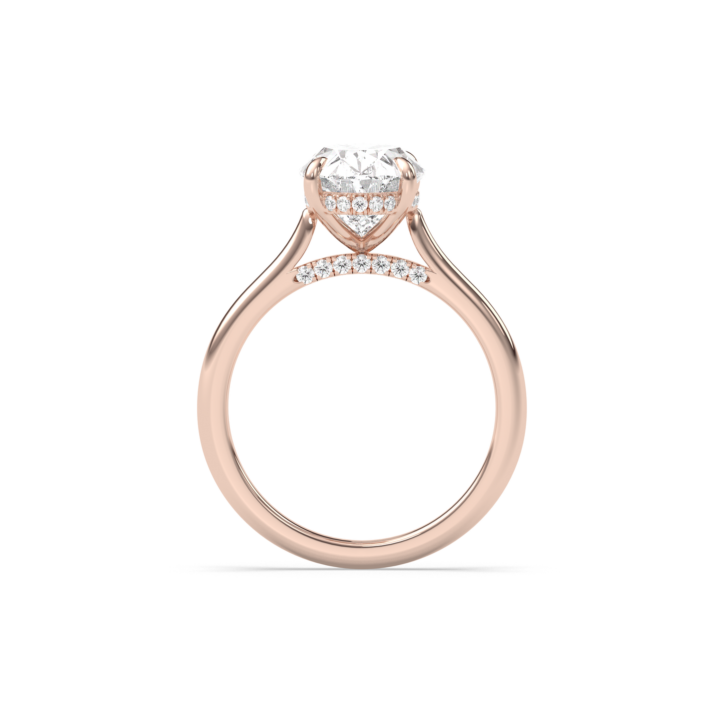 Marquise Shaped Three Stone Lab Grown Diamond Engagement Ring