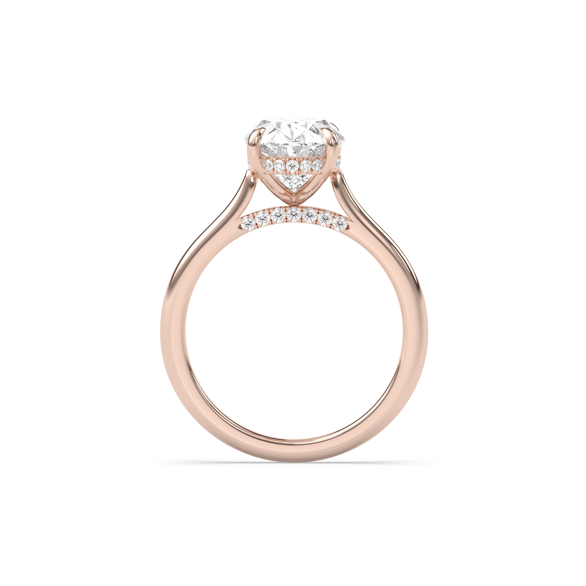 Marquise Shaped Three Stone Lab Grown Diamond Engagement Ring
