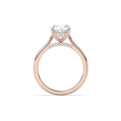 Marquise Shaped Three Stone Lab Grown Diamond Engagement Ring