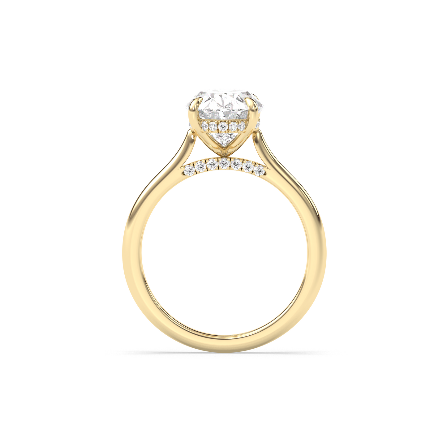 Marquise Shaped Three Stone Lab Grown Diamond Engagement Ring