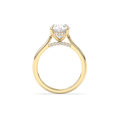 Marquise Shaped Three Stone Lab Grown Diamond Engagement Ring