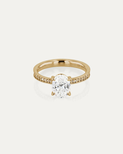 Marquise Shaped Three Stone Lab Grown Diamond Engagement Ring