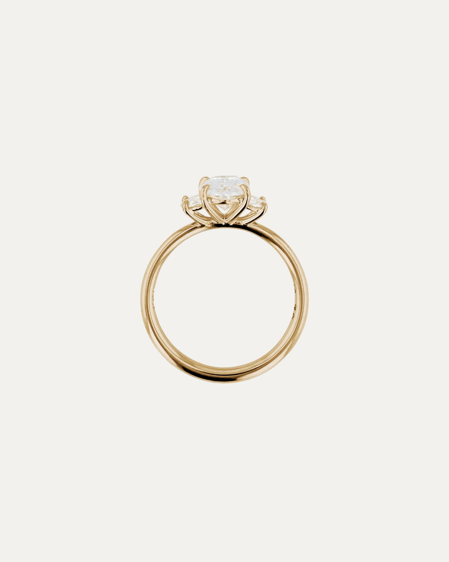 Marquise Shaped Three Stone Lab Grown Diamond Engagement Ring