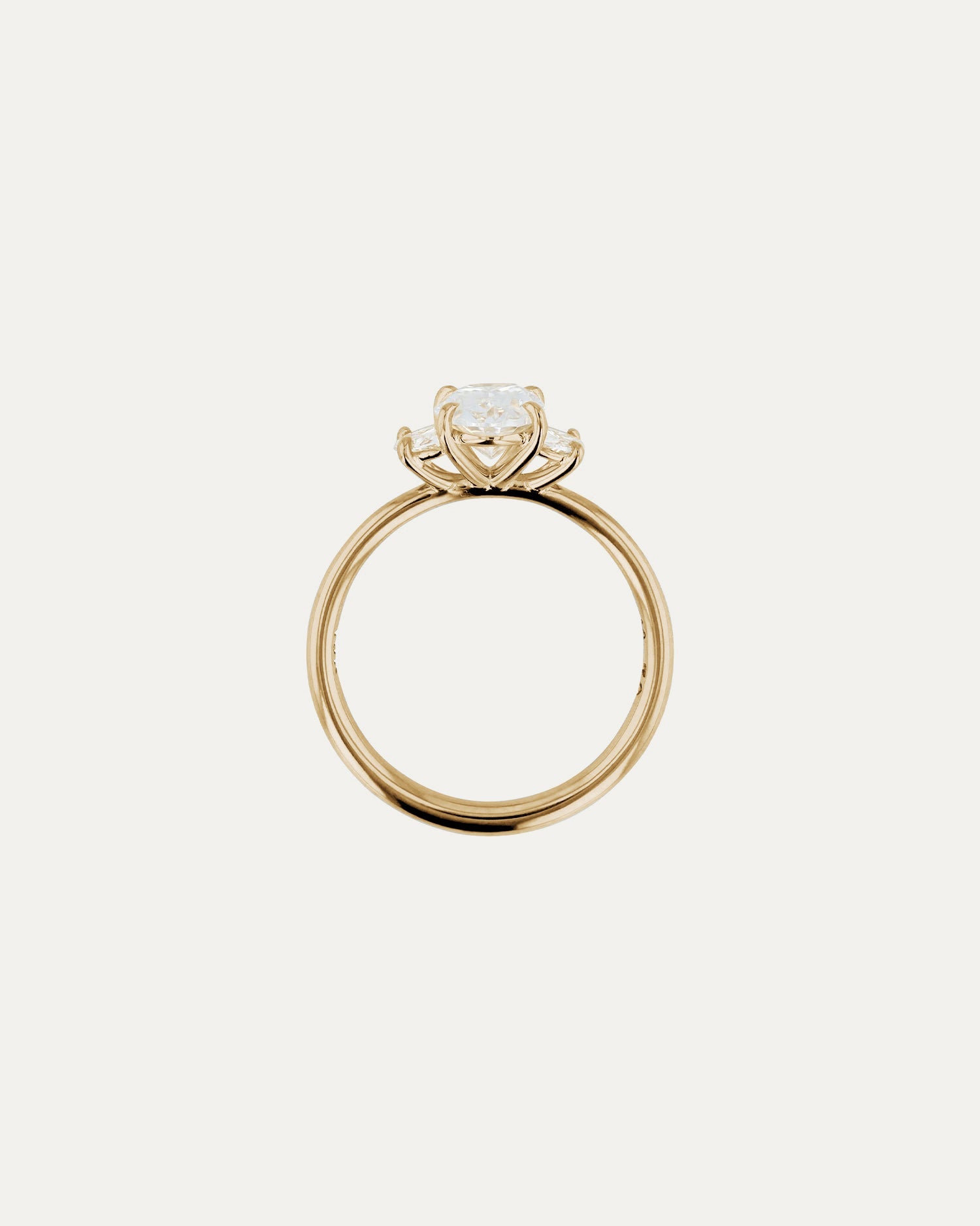 Marquise Shaped Three Stone Lab Grown Diamond Engagement Ring