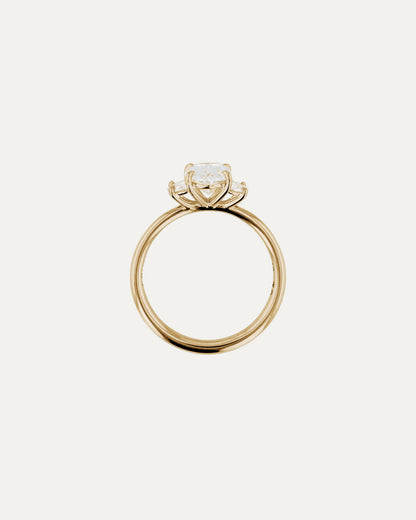 Marquise Shaped Three Stone Lab Grown Diamond Engagement Ring