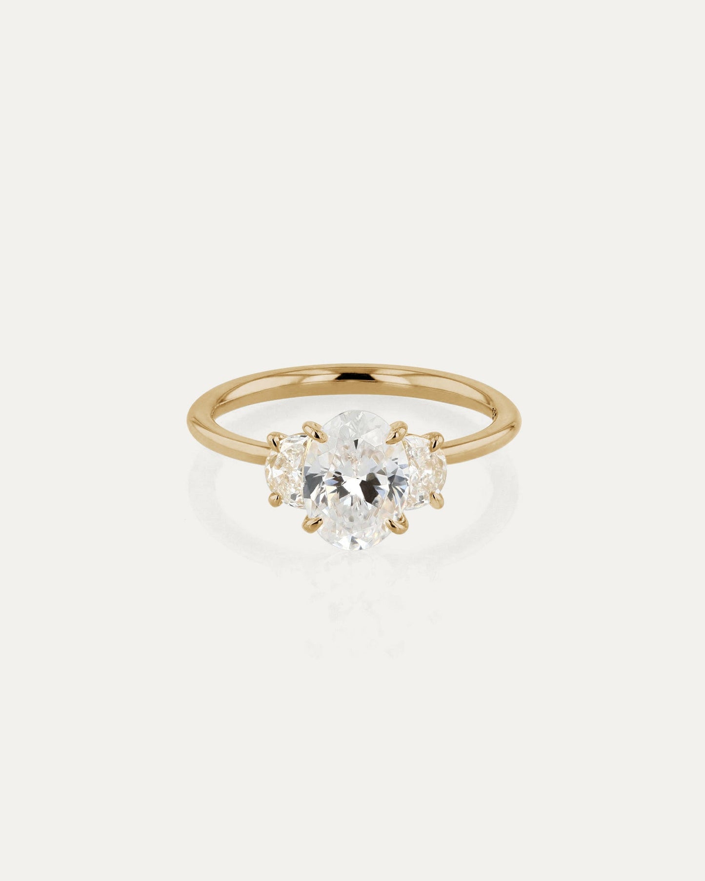 Marquise Shaped Three Stone Lab Grown Diamond Engagement Ring