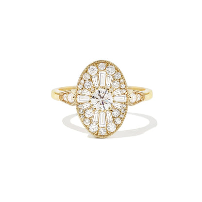 Marquise Shaped Three Stone Lab Grown Diamond Engagement Ring