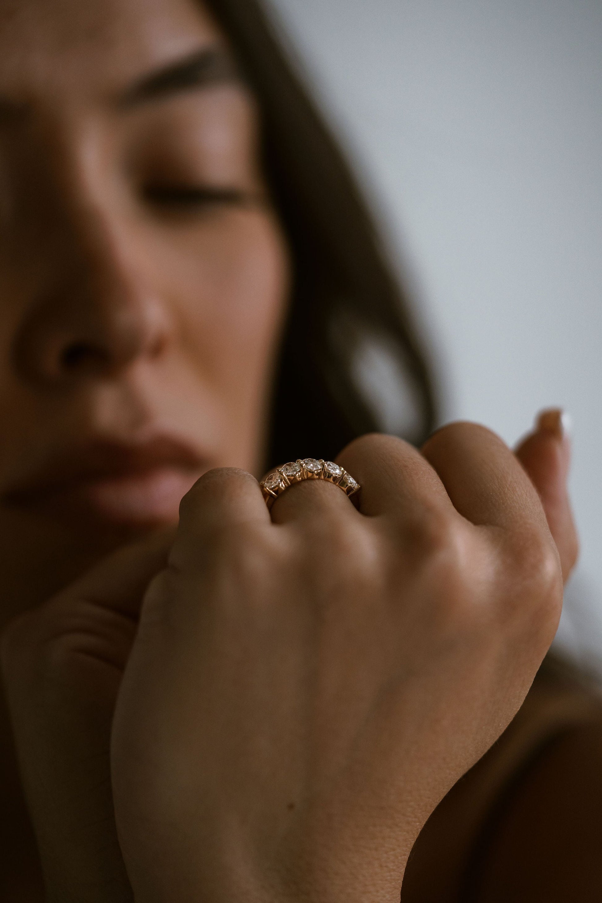 0.25 TCW Round Shaped Half Eternity Lab Grown Diamond Wedding Band