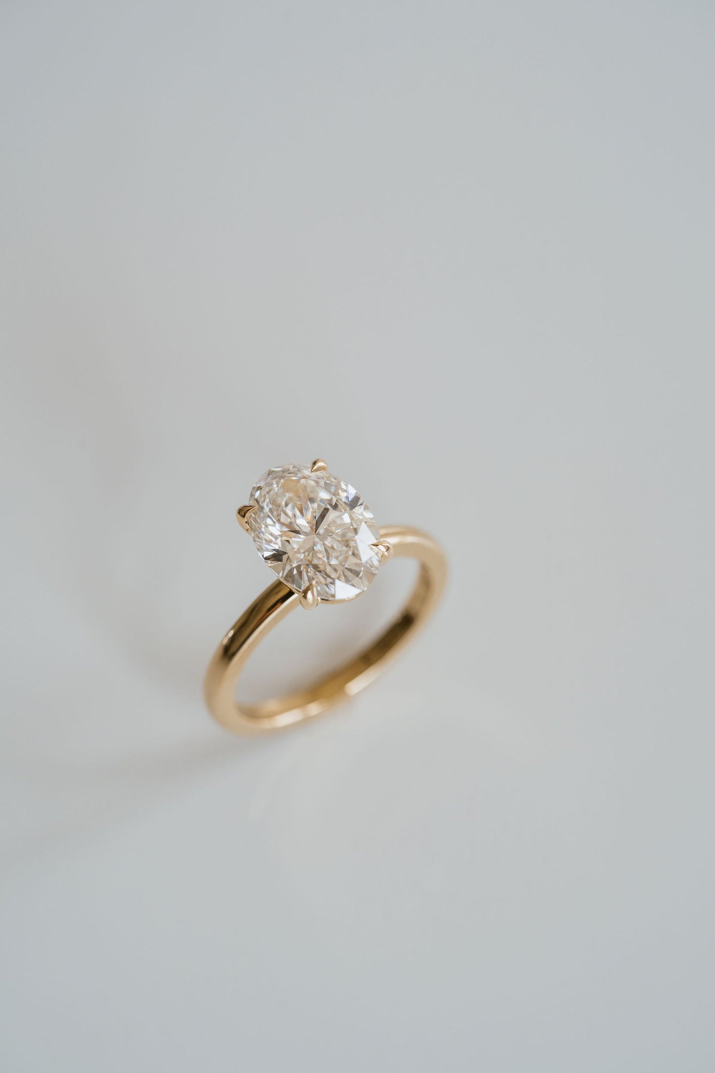 Marquise Shaped Three Stone Lab Grown Diamond Engagement Ring