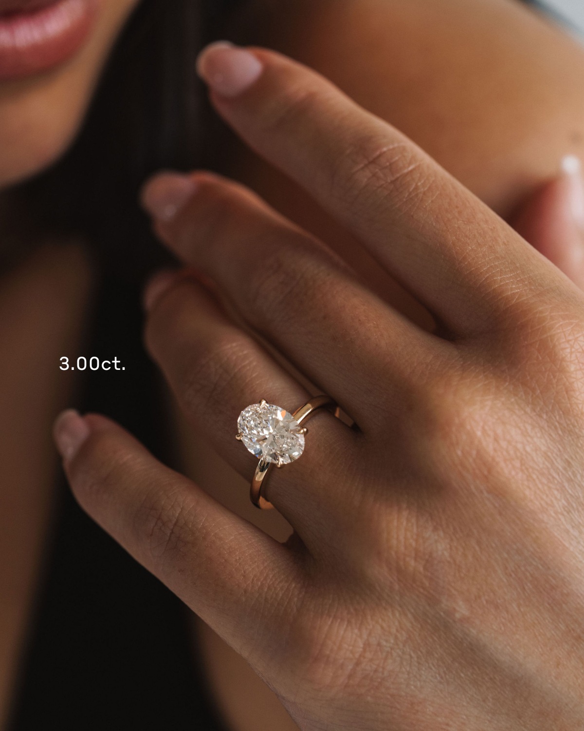 Marquise Shaped Three Stone Lab Grown Diamond Engagement Ring