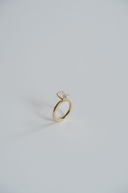 Marquise Shaped Three Stone Lab Grown Diamond Engagement Ring