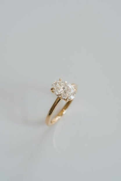 Marquise Shaped Three Stone Lab Grown Diamond Engagement Ring