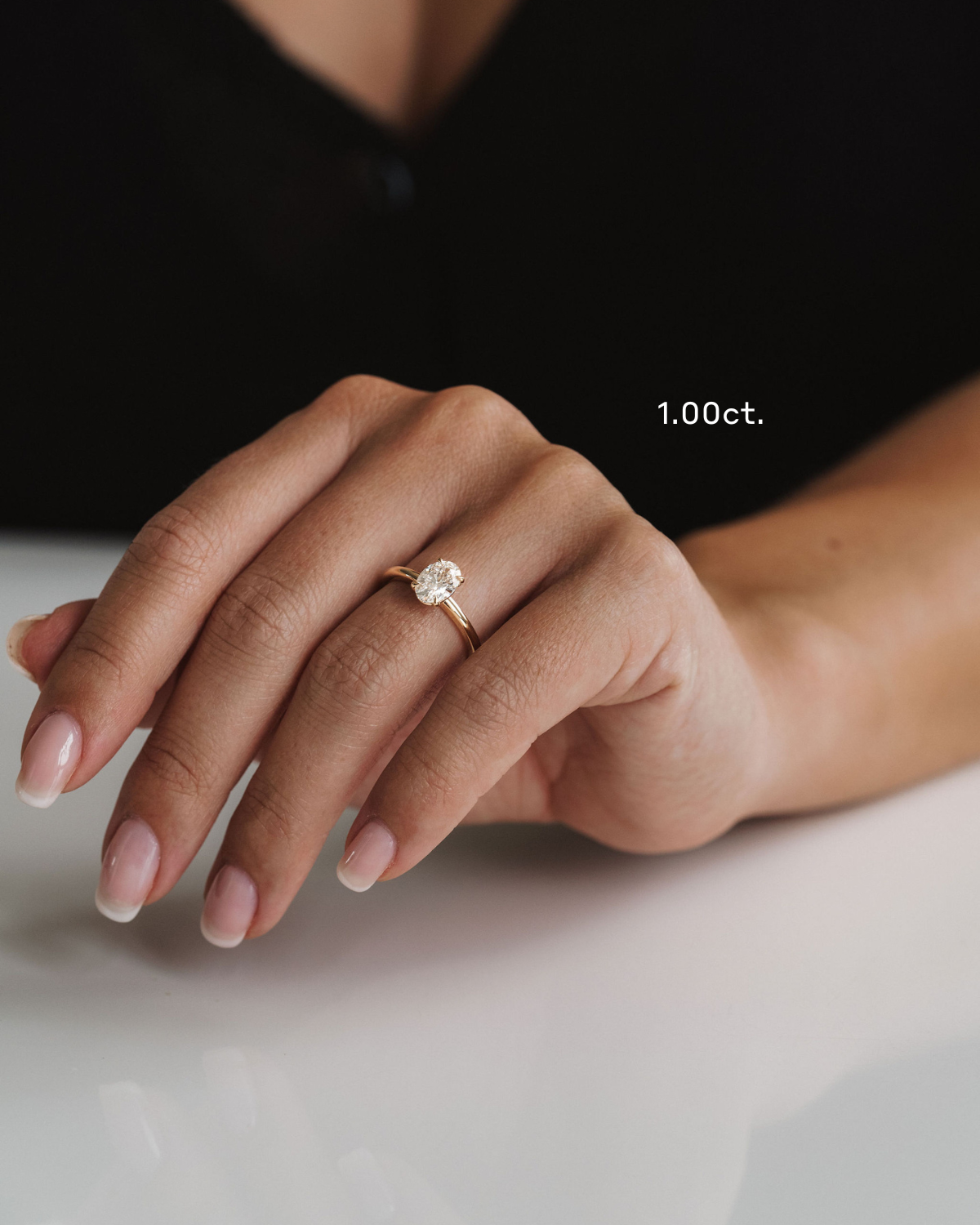 Marquise Shaped Three Stone Lab Grown Diamond Engagement Ring