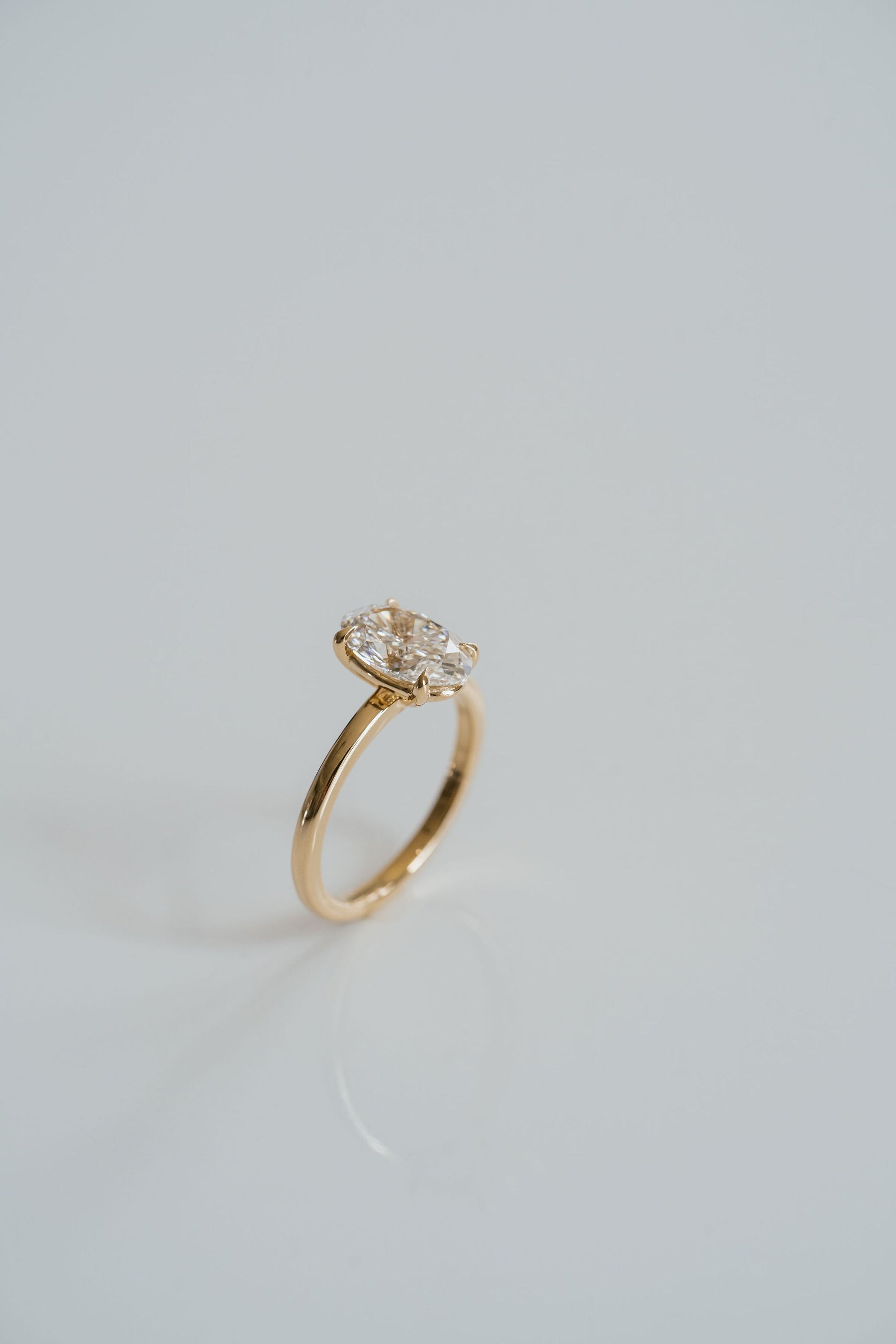 Marquise Shaped Three Stone Lab Grown Diamond Engagement Ring