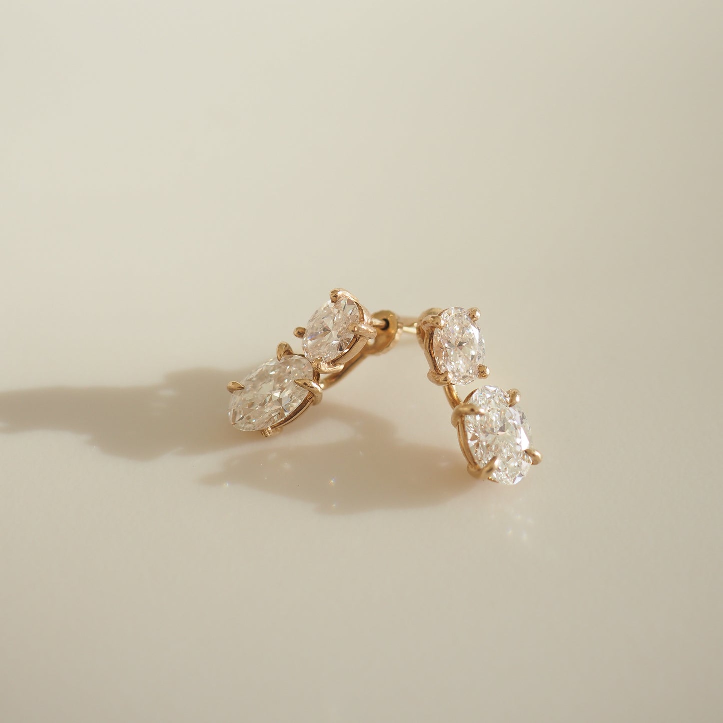 3 TCW Oval Shaped Lab Grown Diamond Huggies Earrings