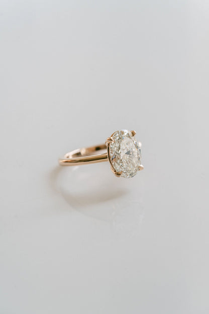 Marquise Shaped Three Stone Lab Grown Diamond Engagement Ring