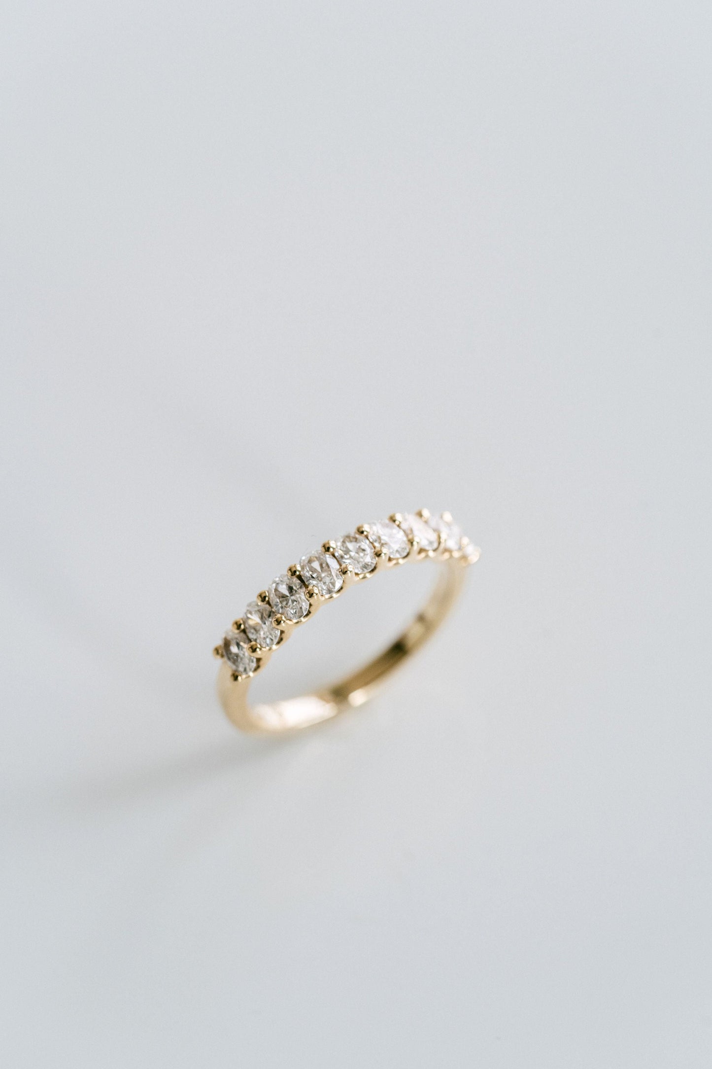 0.25 TCW Round Shaped Half Eternity Lab Grown Diamond Wedding Band