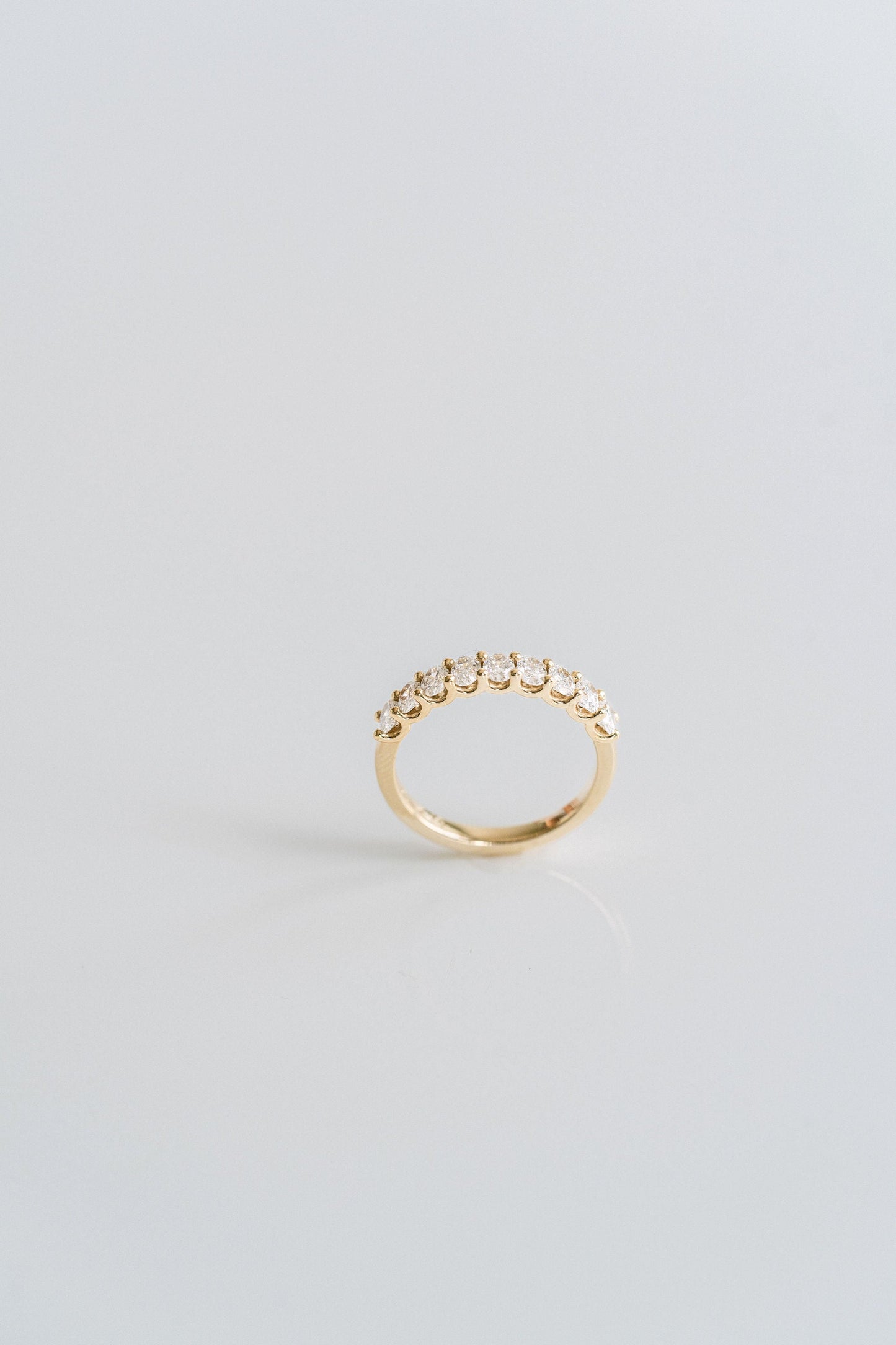 0.25 TCW Round Shaped Half Eternity Lab Grown Diamond Wedding Band