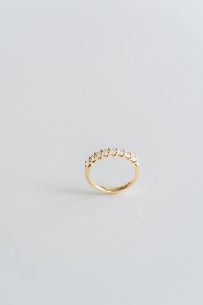 0.25 TCW Round Shaped Half Eternity Lab Grown Diamond Wedding Band