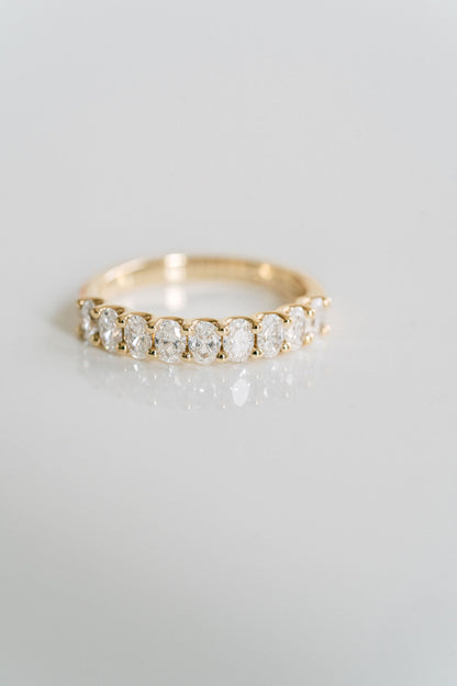 0.25 TCW Round Shaped Half Eternity Lab Grown Diamond Wedding Band