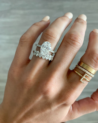 0.25 TCW Round Shaped Half Eternity Lab Grown Diamond Wedding Band