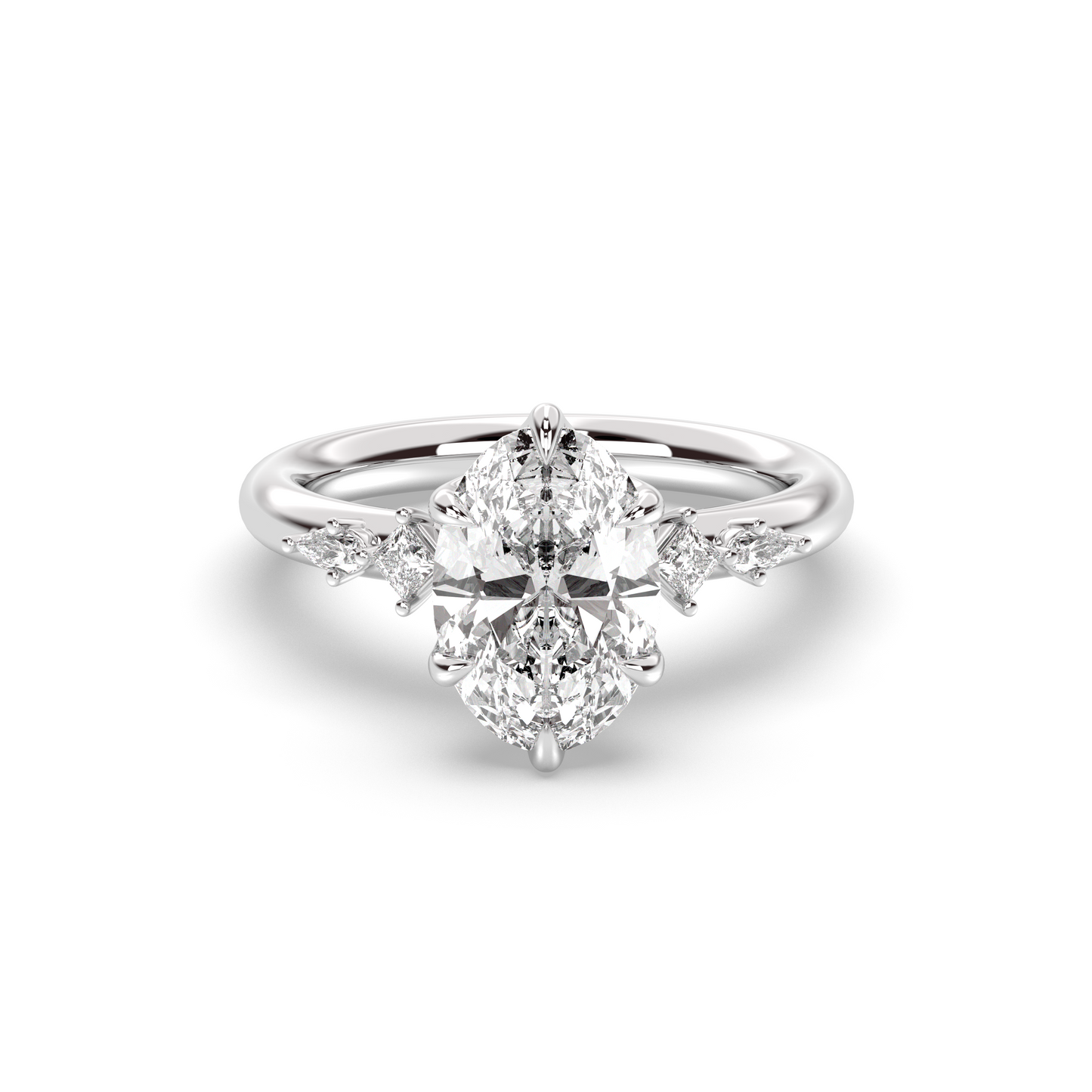 Marquise Shaped Three Stone Lab Grown Diamond Engagement Ring
