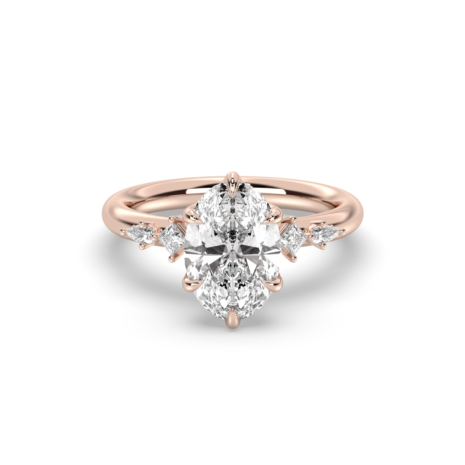 Marquise Shaped Three Stone Lab Grown Diamond Engagement Ring