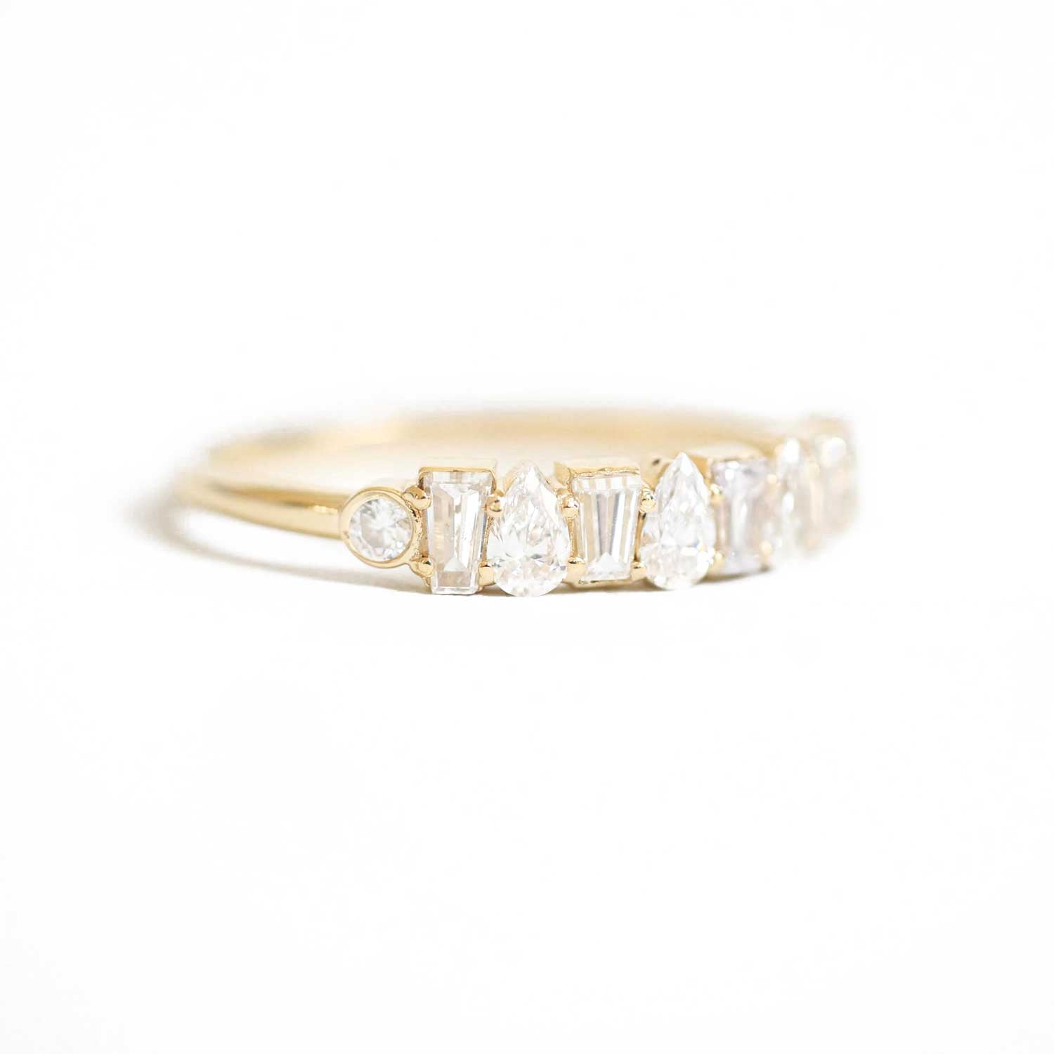 0.25 TCW Round Shaped Half Eternity Lab Grown Diamond Wedding Band