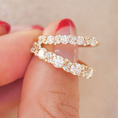 0.25 TCW Round Shaped Half Eternity Lab Grown Diamond Wedding Band