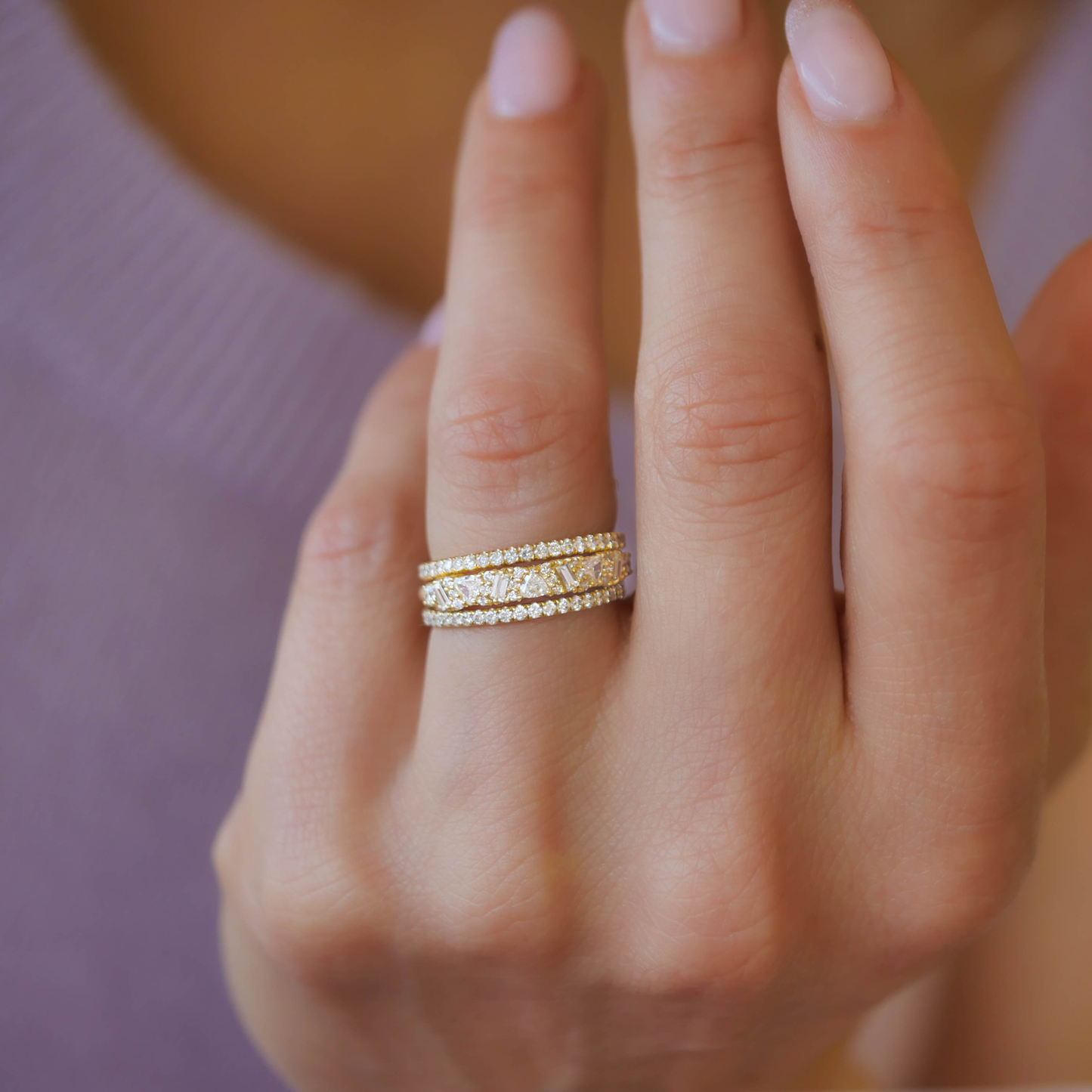 0.25 TCW Round Shaped Half Eternity Lab Grown Diamond Wedding Band