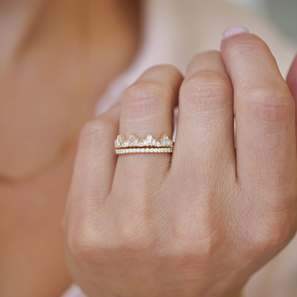 0.25 TCW Round Shaped Half Eternity Lab Grown Diamond Wedding Band