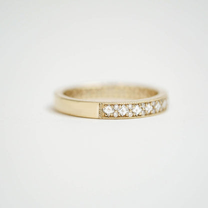 0.25 TCW Round Shaped Half Eternity Lab Grown Diamond Wedding Band