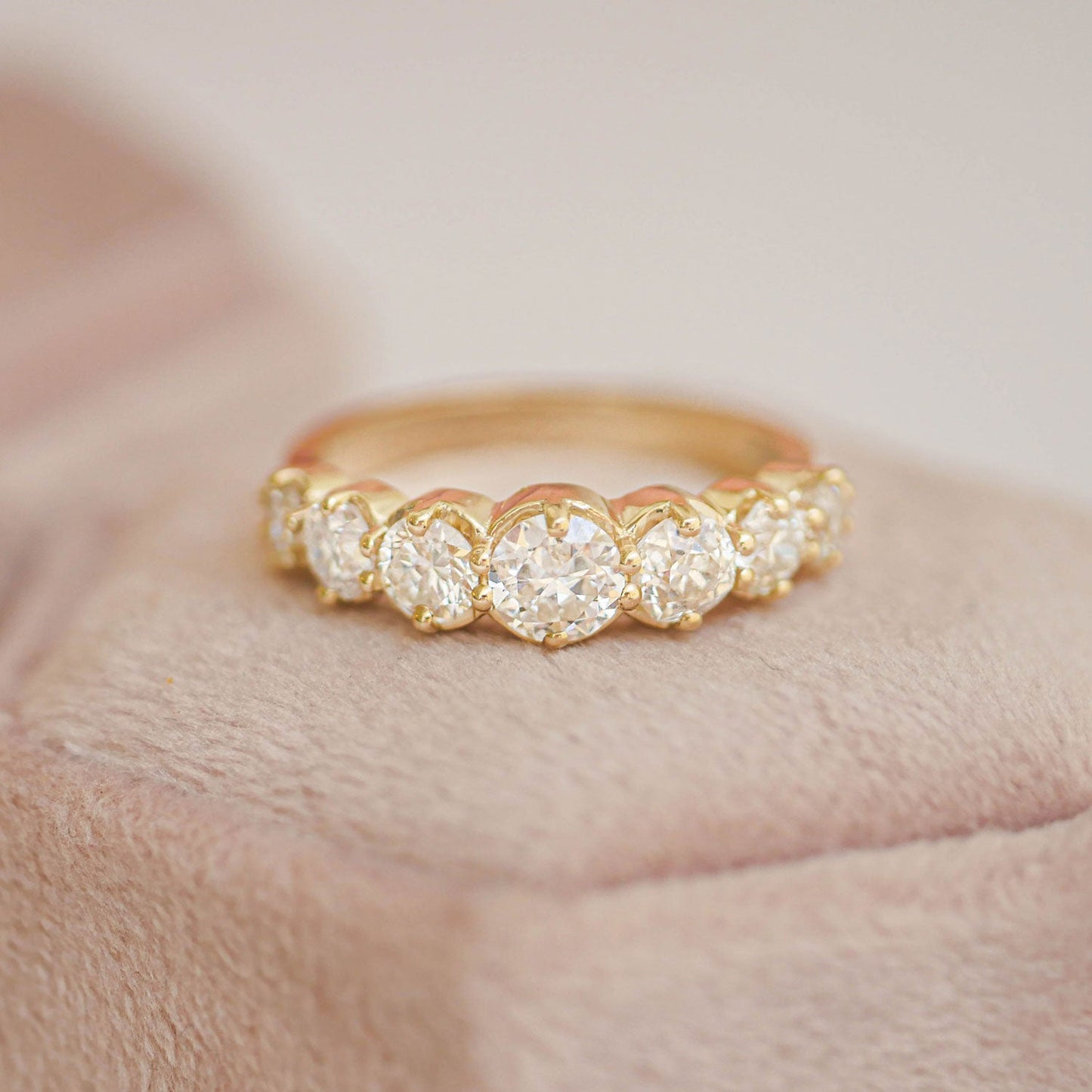 0.25 TCW Round Shaped Half Eternity Lab Grown Diamond Wedding Band