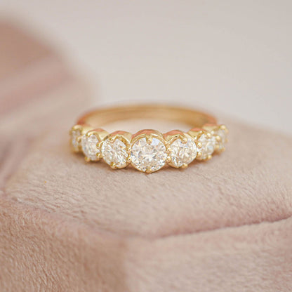 0.25 TCW Round Shaped Half Eternity Lab Grown Diamond Wedding Band